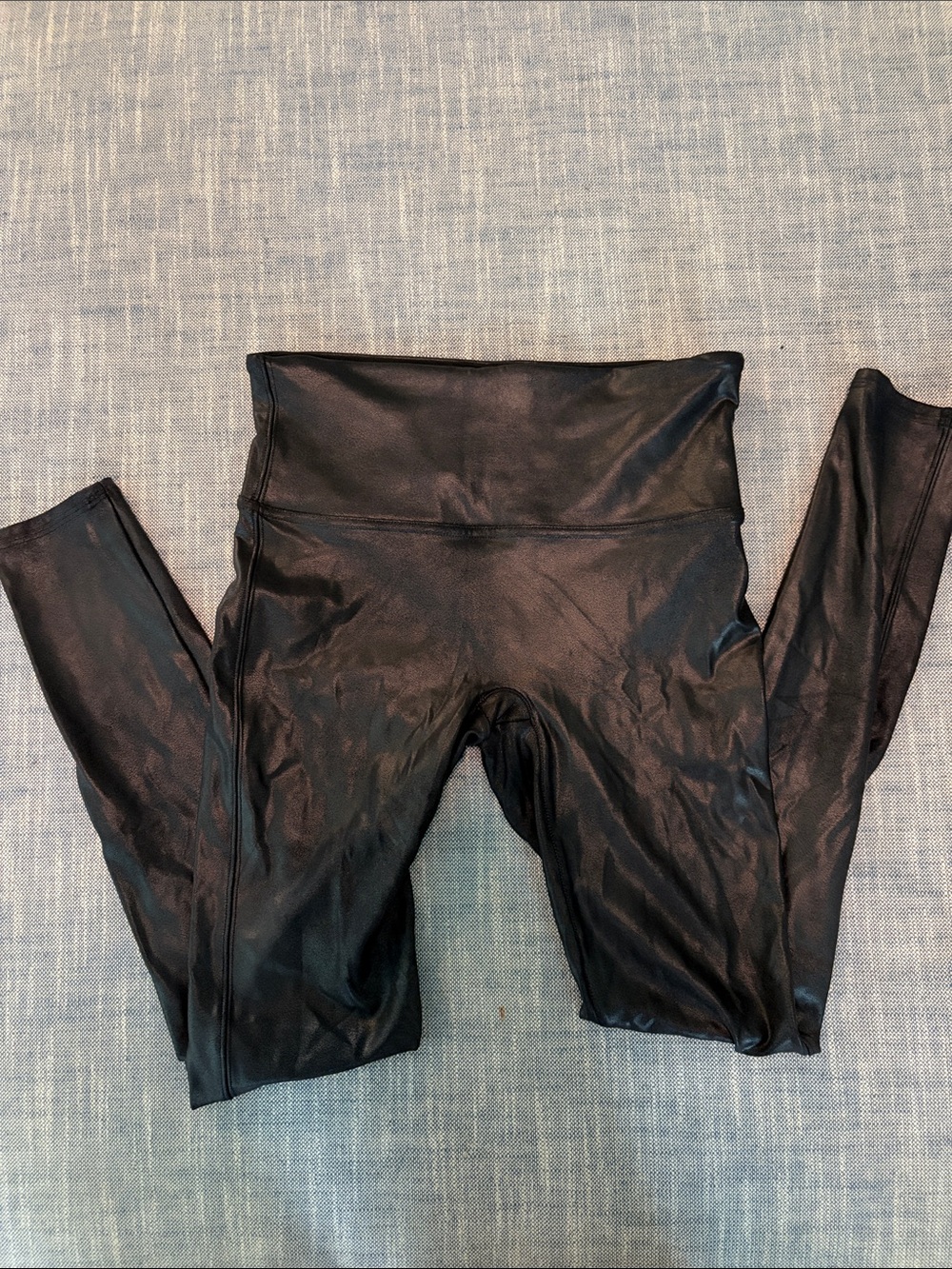 SPANX Black Shimmer High-Waist Shaping Leggings